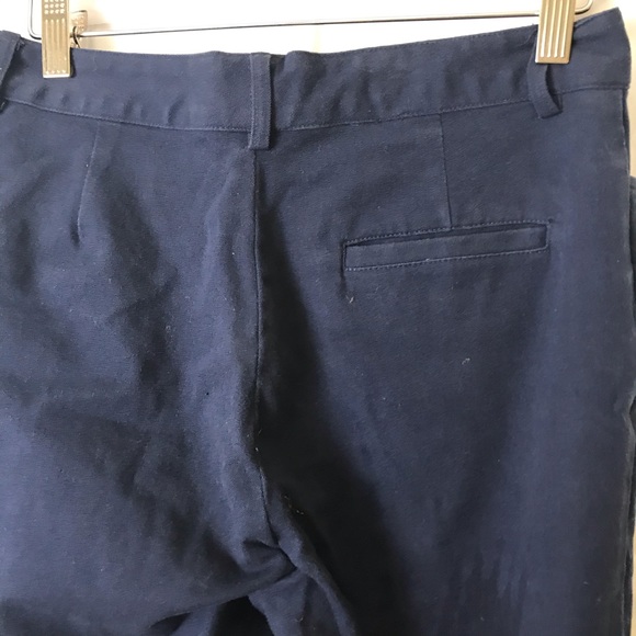 GAP Vintage Y2K Flare Book Cut Stretch Cotton Flat Front Pants Minimalist Blue - Picture 5 of 8